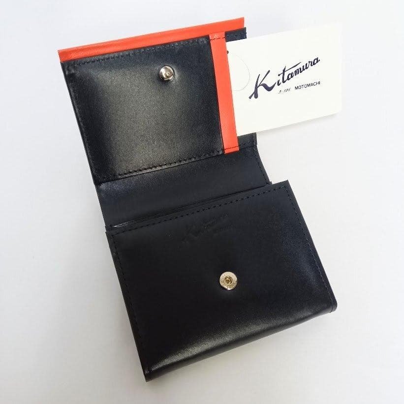 Kitamura/キタムラ☆レザー・二折財布 ダークブルー