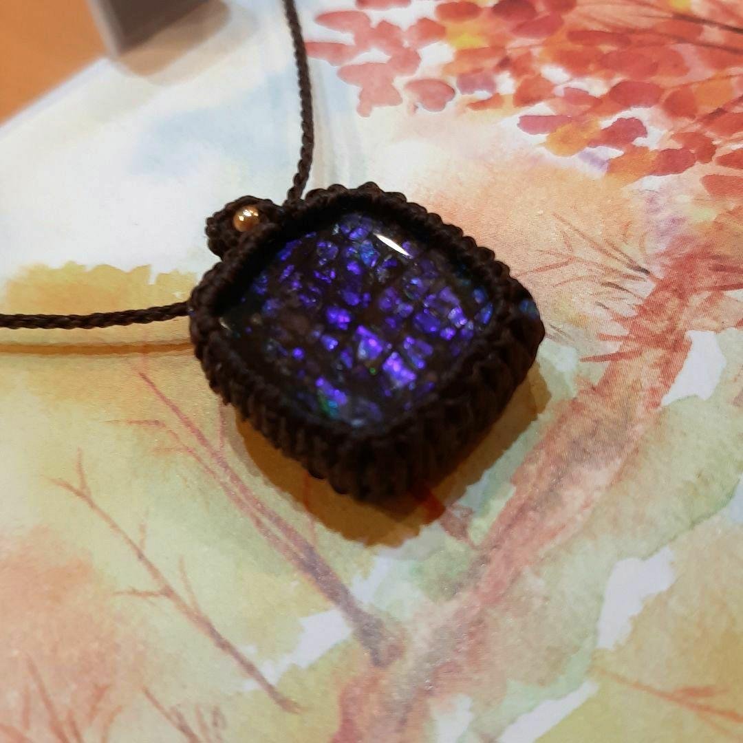 バイキンマン様　アンモライト　マクラメ　ネックレス　ペンダント